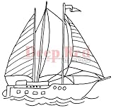 Deep Red Stamps Sailboat Rubber Stamp by Deep Red Stamps [並行輸入品]