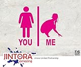 JINTORA ステッカー/カーステッカー - You vs. Me - female comparison - あなた対 私 - 女性の比較 - 100x90mm - JDM/Die cut - 車