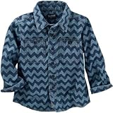 オシュコシュ OSHKOSH/ シャンブレーシェブロンプリントボタンフロントシャツ プリント トップス長袖シャツ 24ヶ月【並行輸入】