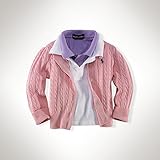 【並行輸入】RalphLauren(ラルフローレン) 女の子 人気定番　コットンケーブルニット カーディガン 18ｍ（80サイズ）