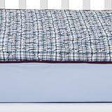 Plaids/Str Boys Quilted Top Crib Sheet by Bacati [並行輸入品]