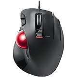 エレコム USB トラックボールマウス 5ボタン + 減速スイッチ + チルト機能 有線 赤色ボール標準搭載モデル 親指操作タイプ ブラック M-XT2URBK-G