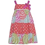 Bonnie Jean Little Girls Coral Polka Dot Candy Cane Print Bowドレス2 – 4t US サイズ: S カラー: ピンク