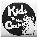 ブラック（黒） 犬 コーギー 円 Kids in the car キッズ イン ザ カー キッズインカー ステッカー 窓ガラス用シールタイプ 車 円戌 干...