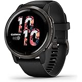 Garmin Venu 2, GPS Fitness Smartwatch, Slate Stainless Steel Bezel with Black Band