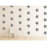 Owl Hills Wall Stickers: Stars Grey 9 15 Count [並行輸入品]