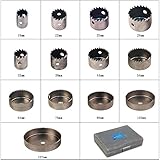 ステンレス 製 ホールソー ドリルビット 木工用穴あけ 道具　インパクト用　ベニヤ、木板、プラスターボード　穴あけ　16個 セット19 22 25 28 32 38 44 54 64 76 89 10