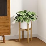 Bamworld プランタースタンド 調節可能フラワースタンド 室内 竹製 観葉植物 台 幅25cm-35cm 植木鉢台 鉢台 プランターラック 植木鉢 スタンド おしゃれ