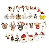 [Kingsie] クリスマス チャーム パーツ 29個セット サンタ トナカイ クリスマスツリー 星 雪の結晶 アクセサリーパーツ ペンダント オーナメント イヤリング ブレスレット ジュエリー ハンドメイド材料