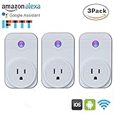 DBMART 3個セット Alexaスマートソケット スマートプラグ スマートコンセントWiFi制御 家電スイッチ Android/IOS対応 タイミング機能付き 漏電保護 どこでもコントロール 家電