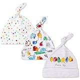 帽子 新生児用(0~6カ月) フライスボーダー キャップ ボウシ 綿100%， 3枚セット帽子