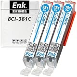 BCI-381C【シアン3本セット】 CANON互換インク 残量表示あり 最新ICチップ搭載 国内梱包検品済み 【Enk】製 対応機種:対応