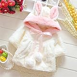 Cute Minor　赤ちゃん　子供用　マント/ショール/ケープ　可愛い　ファッション　お嬢ちゃんのような　厚い　カーディガン　帽子つく　真似る兎の毛　ベビーコート (身長：70ｃｍ（着丈：２９ｃｍ　