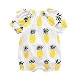 Hzjundasi 新生児 赤ちゃんのかわいいパターン ボディースーツ ロンパージャンプスーツ 半袖 ベイビーガールズ 幼児用ロンパース服