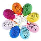 Outfun幼稚園の手描きのイースターの卵の白い卵の子供たちのグラフィティのシミュレーションの卵