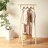 天然木のナチュラルハンガーラック　ナチュラル