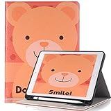 新しい iPad 10.5 ケース 軽量 、elecfanJ 手帳型 カバー PUレザー 傷つけ防止スタンド機能 二つ折ケース かわいい カード収納可能 ペンシルホルダー付きカバー