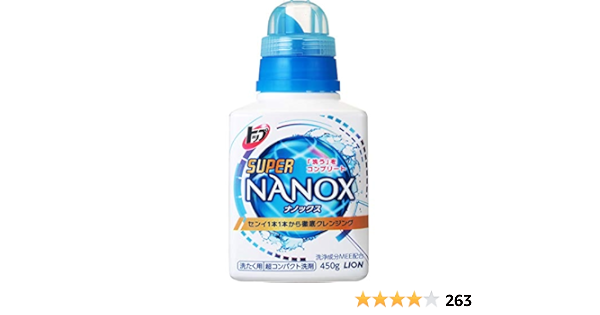 Amazon トップ スーパーナノックス 蛍光剤無配合 洗濯洗剤 液体 本体 450g トップ ナノックス Nanox 液体洗剤