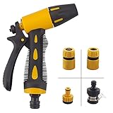 LOVK 高水圧ノズル 調整可能なシャワーノズル+泡沫蛇口用ニップル+万能ニップル+２ｘ散水コネクター 家庭用 多機能 園芸 農業 水撒き 洗浄 洗車 ホースノズル５セット