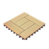 ウッドパネル ウッドタイル ウッドデッキ 人工木【タイプC】【ナチュラル】樹脂 ベランダタイル ジョイントパネル 木製タイル (27枚セット)