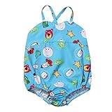 幼児の赤ん坊の男の子の女の子アニマルプリント青い水着Strappy Romperの水着 (100)