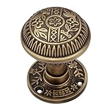 Adonai Hardware Kitron Brass Door Knob with Rose (Antique Brass)