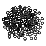 uxcell 155個 平ワッシャー M2.5 ナイロン 平座金2.5mm内径 5mm外径 1mm厚さ プラスチックスペーサー スクリューボルト ガーデン 蛇口 配管 修理 機械産業用 黒