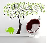Monkey Tree with Elephant for Kids, Nursery Room by KiKi Monkey [並行輸入品]