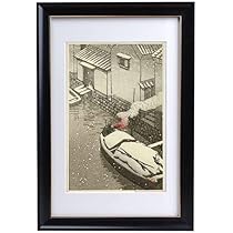 Amazon.co.jp: 川瀬巴水 『河岸の雪』他 3枚セット 85x156mm