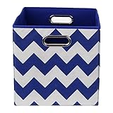 Modern Littles Folding Storage Bin, Bold Blue Chevron by Modern Littles