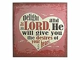 Swanson Christian Supply 121848壁装飾 – ストレッチキャンバス – Delight In The lord-linen – 12 x 12