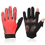 Morethan サイクリンググローブ サイクルグローブ スマホー対応 イージータッチ GVP-003、レッド、L