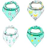 Baby Bibs by BumbleBeeby - Bandana Bibs - Set of 4 Unisex Bibs Infants, Toddlers and Babies - Organi