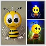FashionwuライトセンサーCute Bee LED夜ランプベッドライトホームオフィス装飾ギフト(EU仕様)