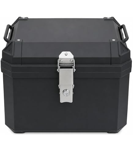 Amazon バイク用 リアボックス 45L トップケース バイクボックス 大容量 防水 防塵 鍵付き 汎用 スクーター 原付 通勤 ツーリング 簡単取付 常設向け 一体型デザイン ブラック トップケース・リアボックス 車 バイク
