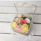 優しいバラのワイヤーBOX パステルカラーのバラ入り♪ (プリザーブドフラワー)