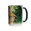 The Mountain 57588809001 Wild Tigerコラージュコーヒーマグ、15 oz、ブラック