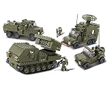 Sluban m38-b0310 Vanguardブロックおもちゃ¨ CレンガArmy Army Personnelキャリア&レーダー車& Prowl車&ガードBazooka