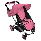 モダンBabyboo人形ベビーカー – 優れた品質キルト風生地−新しいラグジュアリーコレクション – 調節可能な高さ – 無料おむつバッグ ピンク A198-180