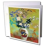 Vase au guerrier Japonais by Odilon Redon Still Life - Greeting Cards 6 x 6 inches set of 12 (gc_126