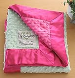 マイブランキードットベロアストローラーブランケット セージ/ラズベリー (ふちどりフラット)　My Blankee Dot Velour Stroller Blanket【並行輸入品】 …