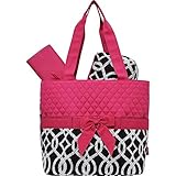 Beautiful Vine Geometric Print Quilted 3pc set Diaper Bag by NGIL [並行輸入品]