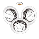 Teenitor 3個ステンレススチールKitchen Sink Strainer withハンドル、Largeワイドリム4.3 "直径