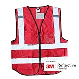 Salzmann 3M マルチポケット 反射ベスト レッド