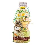 【おむつケーキ ジブリ 男の子 女の子 ぬいぐるみ 出産祝い】きっと喜ばれるゴージャスな3段！おむつケーキ ラッピング付き ご出産祝いに最適 おむつパンパース（Ｓサイズ-テープ） タイプ：トトロ