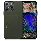 LOOF SKIN SLIM-SLOT レザー カード収納 スマホケース for iPhone 14 Pro 用 ケース カバー 背面 ストラップホール カードポケット シンプル 耐衝撃 薄型 軽量 leather [エバーグリーン]