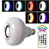 gillberry 12 W e27 LED RGBライト音楽再生ワイヤレスBluetoothスピーカー電球ランプ+リモート