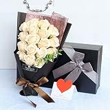 ソープフラワー LangRay 枯れない花 造花 花束 バラ 贈り物 母の日 誕生日 記念日 お見舞い プレゼント ギフトボックス(シャンパン)