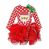 Tovadoo ワンピース チュールスカート 子供服 女の子 クリスマス衣装 水玉 サンタ リボン プリンセス 可愛い おしゃれ クリスマスパーティー 1-6歳