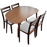 タンスのゲン 【 ダイニングテーブル + チェア 4点セット 】 120cm 天然木 ダイニングセット ウォールナット コンパクト 北欧 ウォールナット×PVCホワイト 11719215 05